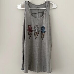 Seaside Women’s  Ice Cream Tank Top 4th of July USA July 4 Summer Beach Workout